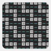 Uw Logo of Afbeelding | Zig Zag patroon met twee a Vierkante Sticker (Voorkant)