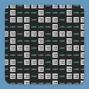 Uw Logo of Afbeelding Zig Zag patroon met twee a Vierkante Sticker