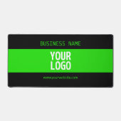 Uw Logo of Afbeelding | Zwart en helder groen Bureaumat (Voorkant)