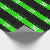 Uw Logo of Afbeelding | Zwart en helder groen Cadeaupapier (Hoek)