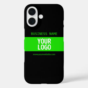 Uw Logo of Afbeelding   Zwart en helder groen iPhone 16 Hoesje