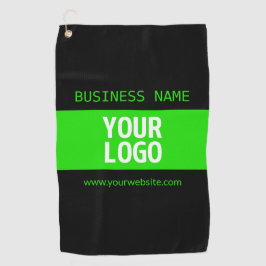Uw Logo of Afbeelding | Zwart en helder groen Golfhanddoek