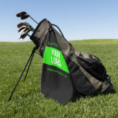 Uw Logo of Afbeelding | Zwart en helder groen Golfhanddoek (Groen)