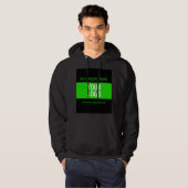 Uw Logo of Afbeelding | Zwart en helder groen Hoodie (Voorkant volledig)