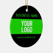 Uw Logo of Afbeelding | Zwart en helder groen Keramisch Ornament (Rechts)