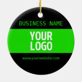 Uw Logo of Afbeelding | Zwart en helder groen Keramisch Ornament (Achterkant)