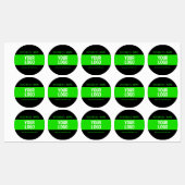 Uw Logo of Afbeelding | Zwart en helder groen Labels (Vel)