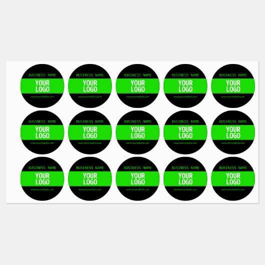 Uw Logo of Afbeelding | Zwart en helder groen Labels (Vel)