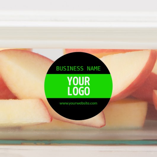 Uw Logo of Afbeelding | Zwart en helder groen Labels (Aangebracht)