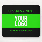 Uw Logo of Afbeelding | Zwart en helder groen Muismat (Voorkant)