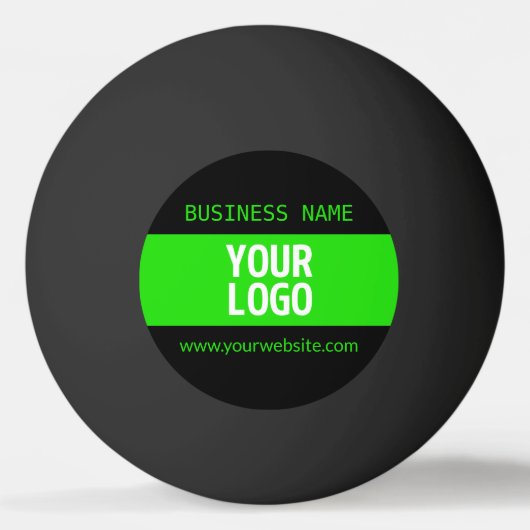 Uw Logo of Afbeelding | Zwart en helder groen Pingpongbal (Achterkant)