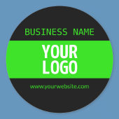 Uw Logo of Afbeelding | Zwart en helder groen Ronde Sticker