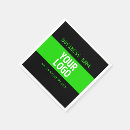 Uw Logo of Afbeelding | Zwart en helder groen Servet (Hoek)