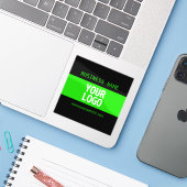 Uw Logo of Afbeelding | Zwart en helder groen Sticker (Laptop met iPhone)