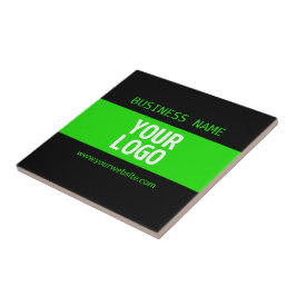 Uw Logo of Afbeelding | Zwart en helder groen Tegeltje