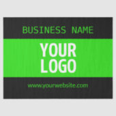 Uw Logo of Afbeelding | Zwart en helder groen Tissuepapier (Voorkant)