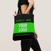Uw Logo of Afbeelding | Zwart en helder groen Tote Bag (Dichtbij)