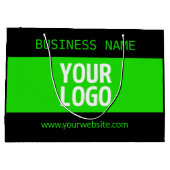 Uw logo of afbeelding | Zwart & Helder groen Groot Cadeauzakje (Achterkant)