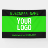 Uw logo of afbeelding | Zwart & Helder groen Spandoek (Horizontaal)