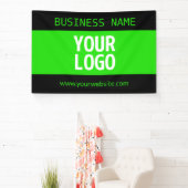 Uw logo of afbeelding | Zwart & Helder groen Spandoek (Insitu)