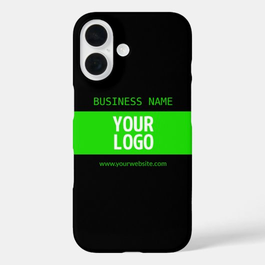 Uw logo of afbeelding | Zwart & Heldergroen Case-Mate iPhone Case (Achterkant)