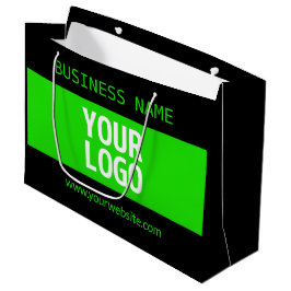 Uw logo of afbeelding | Zwart & Heldergroen Groot Cadeauzakje