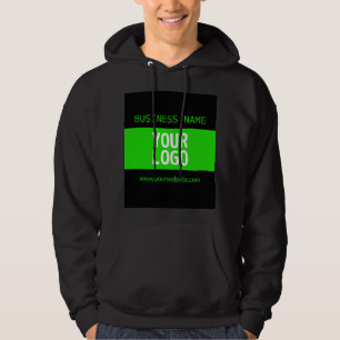 Uw logo of afbeelding Zwart & Heldergroen Hoodie
