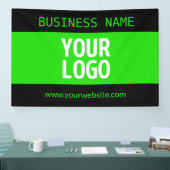 Uw logo of afbeelding | Zwart & Heldergroen Spandoek (Beurs)