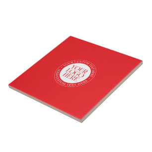 Uw logo of andere afbeelding Kerstmis Rood & Wit Tegeltje