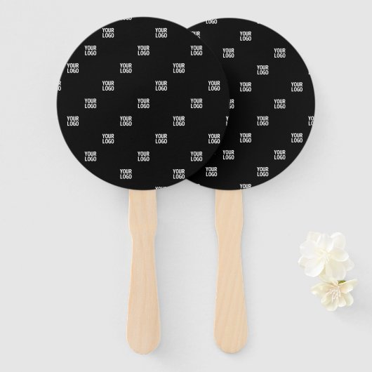 Uw Logo of een ander Afbeelding | Diagonal Stripes Handwaaier (Voorkant en achterkant)