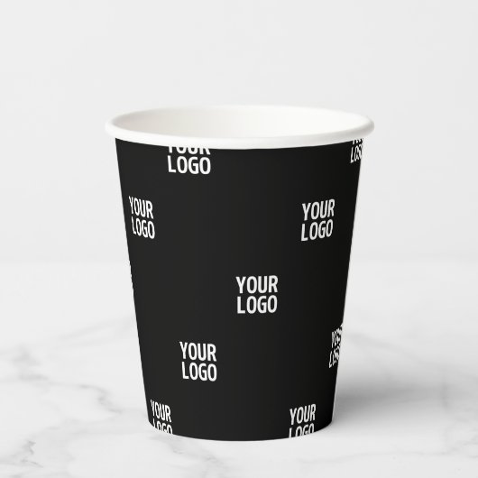 Uw Logo of een ander Afbeelding | Diagonal Stripes Papieren Bekers (Achterkant)