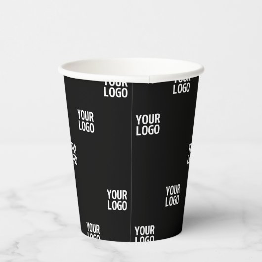 Uw Logo of een ander Afbeelding | Diagonal Stripes Papieren Bekers (Rechts)