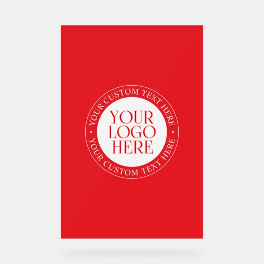 Uw Logo of een ander Afbeelding | Kerst Rood & Wit Acryl Bord (Voorkant)