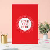 Uw Logo of een ander Afbeelding | Kerst Rood & Wit Acryl Bord (Huwelijk)