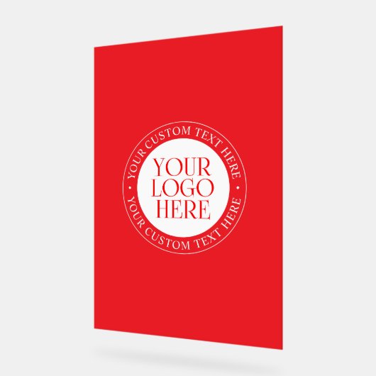 Uw Logo of een ander Afbeelding | Kerst Rood & Wit Acryl Bord (Hoek)