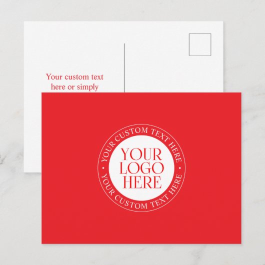 Uw Logo of een ander Afbeelding | Kerst Rood & Wit Briefkaart (Voorkant / Achterkant)