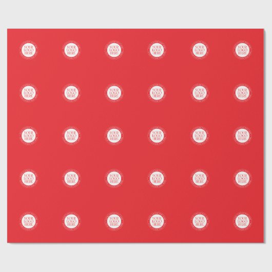 Uw Logo of een ander Afbeelding | Kerst Rood & Wit Cadeaupapier (Vlak)