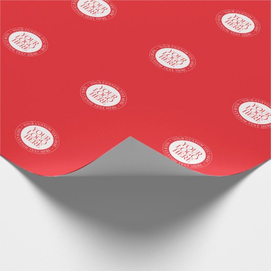 Uw Logo of een ander Afbeelding | Kerst Rood & Wit Cadeaupapier (Hoek)