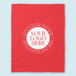 Uw Logo of een ander Afbeelding | Kerst Rood & Wit Fleece Deken