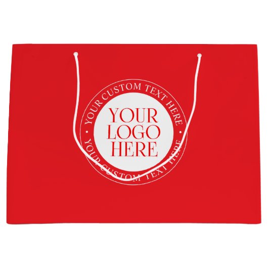 Uw Logo of een ander Afbeelding | Kerst Rood & Wit Groot Cadeauzakje (Voorkant)