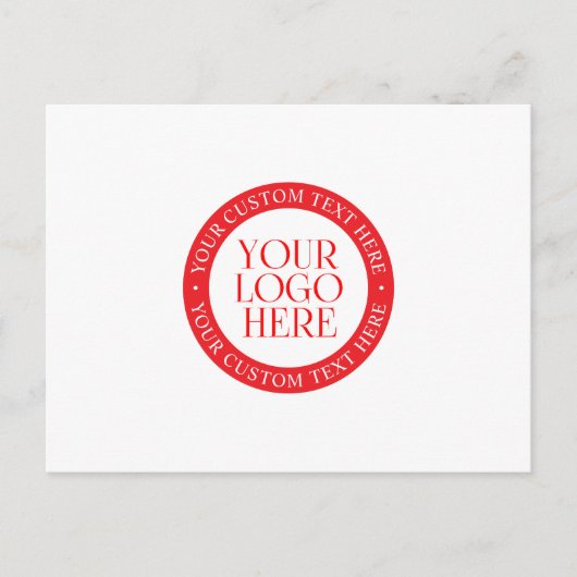 Uw Logo of een ander Afbeelding | Kerst Wit & Rood Briefkaart (Voorkant)