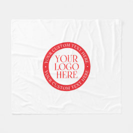 Uw Logo of een ander Afbeelding | Kerst Wit & Rood Fleece Deken