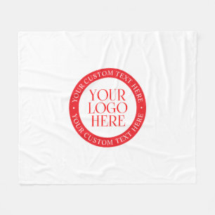 Uw Logo of een ander Afbeelding   Kerst Wit & Rood Fleece Deken