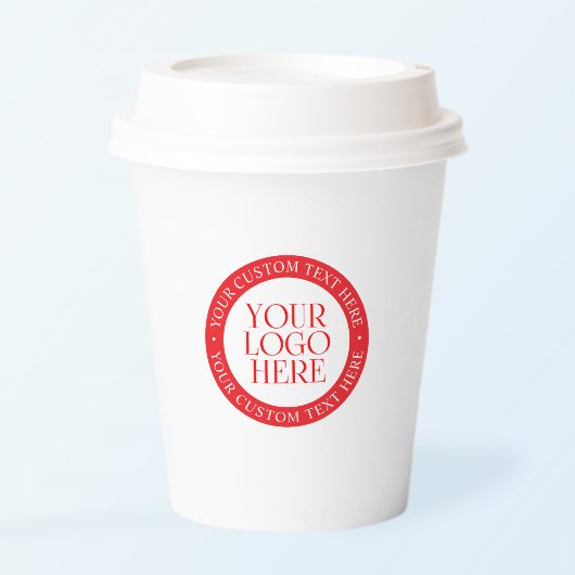 Uw Logo of een ander Afbeelding | Kerst Wit & Rood Papieren Bekers