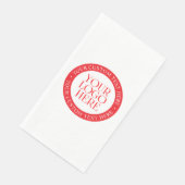 Uw Logo of een ander Afbeelding | Kerst Wit & Rood Servet (Hoek)