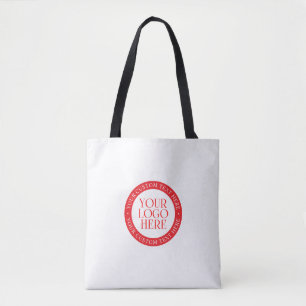 Uw Logo of een ander Afbeelding   Kerst Wit & Rood Tote Bag