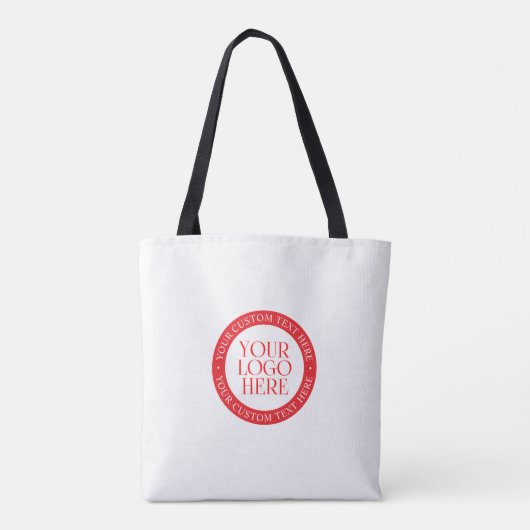 Uw Logo of een ander Afbeelding | Kerst Wit & Rood Tote Bag (Achterkant)