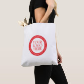 Uw Logo of een ander Afbeelding | Kerst Wit & Rood Tote Bag (Dichtbij)