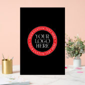 Uw Logo of een ander Afbeelding | Zwart Rood & Wit Acryl Bord (Huwelijk)