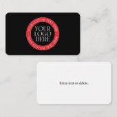 Uw Logo of een ander Afbeelding | Zwart Rood & Wit Informatiekaartje (Voorkant / Achterkant)